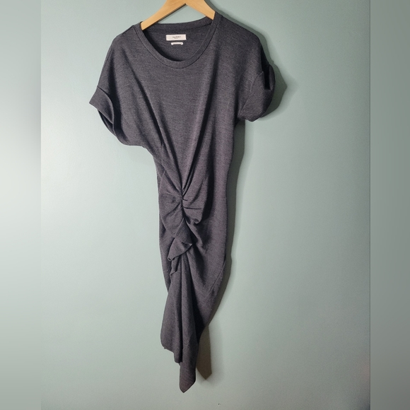 Isabel Marant Etoile 100% Wool  Gray Rouched Sweater Dress Size 36 - Picture 1 of 4
